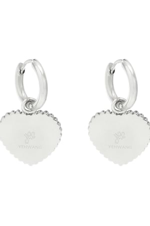 Earrings My Gold Heart Plata Acero inoxidable h5 Imagen2